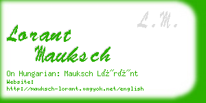 lorant mauksch business card